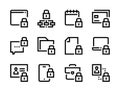 Lock and Password editable stroke line vector icons. Royalty Free Stock Photo